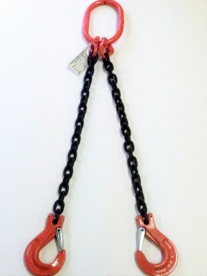 Chain sling-Double leg with oblong and slip hooks (DOS) Grade 100 (This item is custom made and is NOT returnable)
