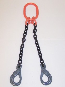 Chain-Sling Double-Leg With Oblong and Self-Locking Hooks (DOSL) Grade 100 (This item is custom made and is NOT returnable)