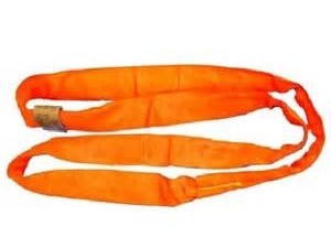 Orange polyester round sling rated 30,000 lbs