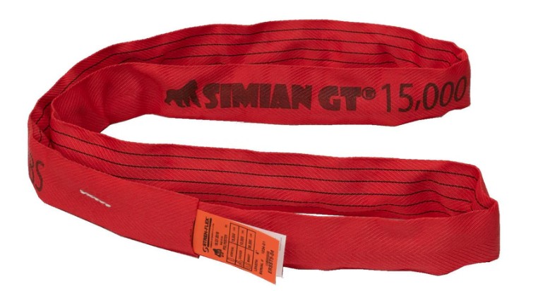 Red polyester round sling rated 15,000 lbs - Image 2